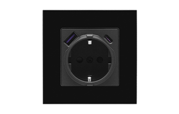 Echo Heritage EU Wall Socket Glass Frame Mechanical