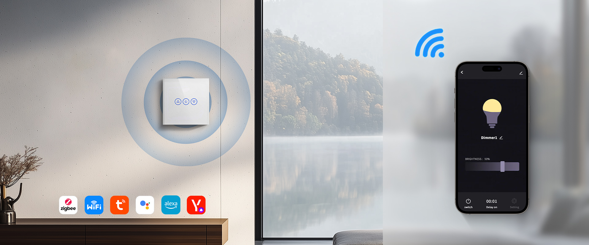 Wifi Dimmer Switch Works with Alexa Google Home Yandex with Alice