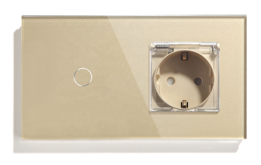 Water Proof EU Socket with 1 Gang Touch Switch 